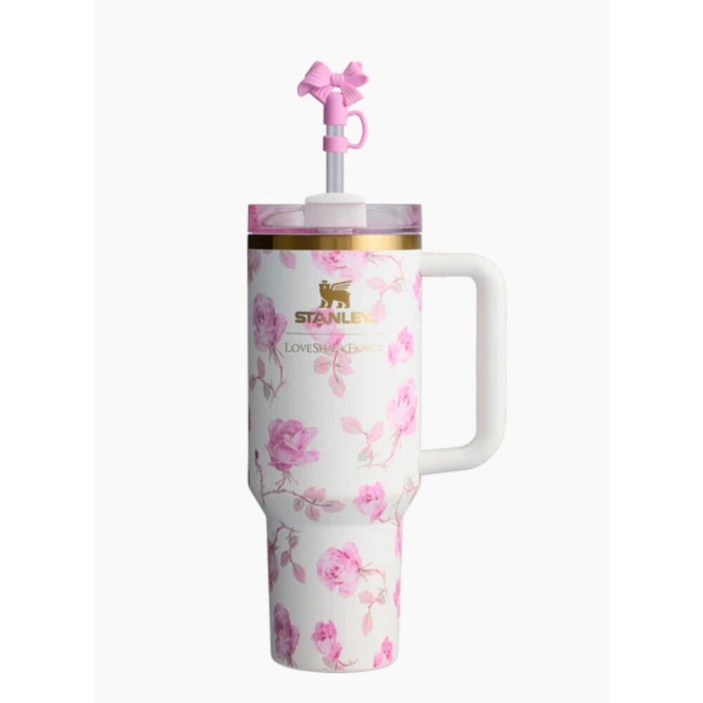 Stanley X LoveShackFancy Quencher 40 Oz in Ribbon Rosa Print NIB